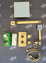 Душевая система встроенная с термостатом Timo Petruma SX-5059/17SM золото матовое