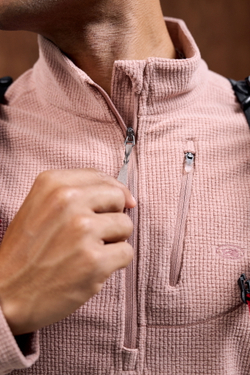 Свитшот Nothomme Blue Monte Stand-Up Collar Checkered Fleece Semi-Zipped Sweatshirt "Gesang Powder"