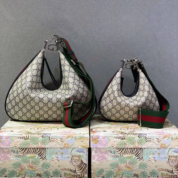 Маленькая женская сумка через плечо Gucci Attache бежевый
