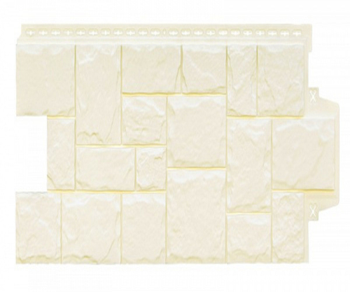 Фасадные панели  GRAND LINE (ГРАНД ЛАЙН) Крупный Камень Молочный