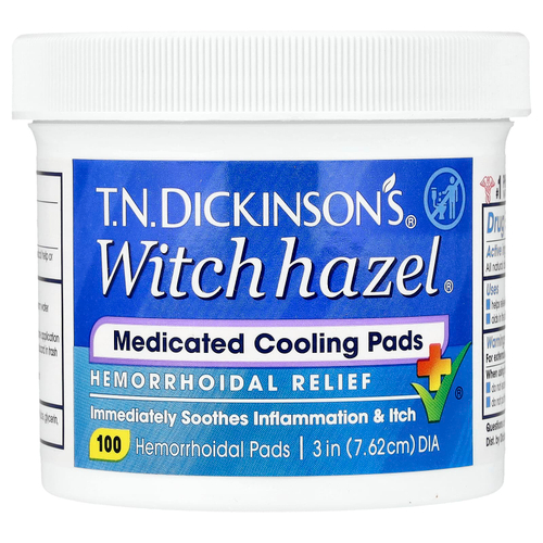 Dickinson Brands, GN Dickinson's®, охлаждающие диски с лечебным вкусом гамамелиса, для облегчения симптомов геморроя, 100 шт.