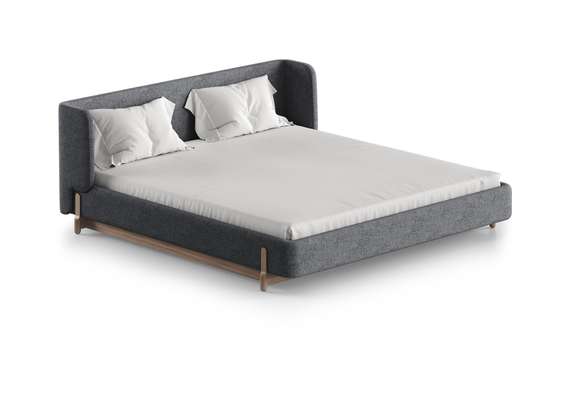 Кровать Basic спальное место 180*200 см (серый, рогожка)