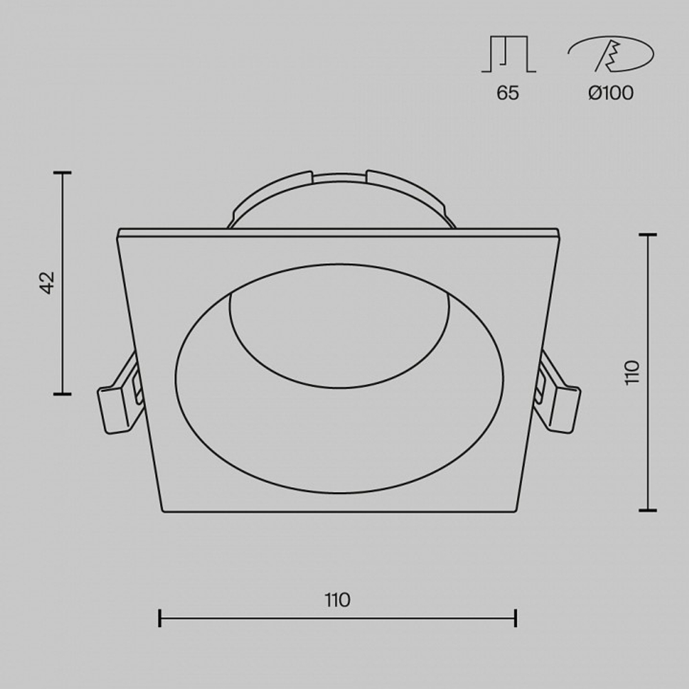 Встраиваемый светильник Maytoni Technical Share DL126-GX53-SQ-B