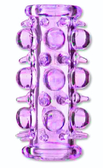 Фиолетовая насадка на пенис с шипами и шишечками (Цвет: сиреневый)