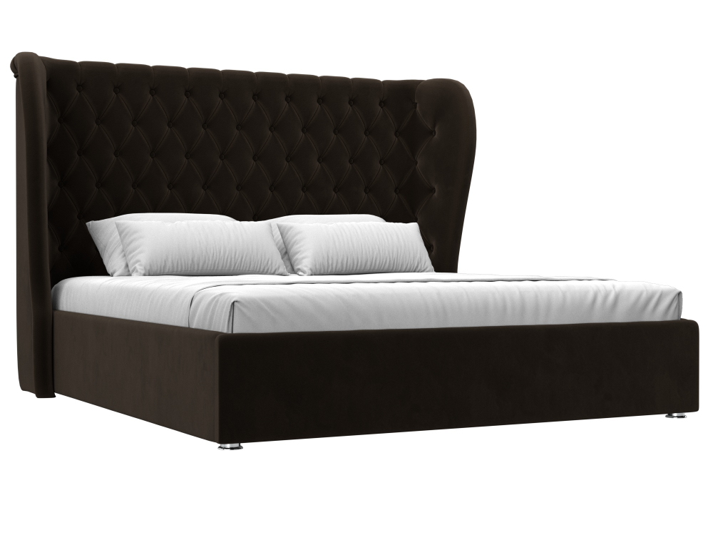 Кровать интерьерная Далия 180, Коричневый, Микровельвет, 108310