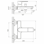Смеситель для ванны 35k MIXLINE ML26-01 "Life"