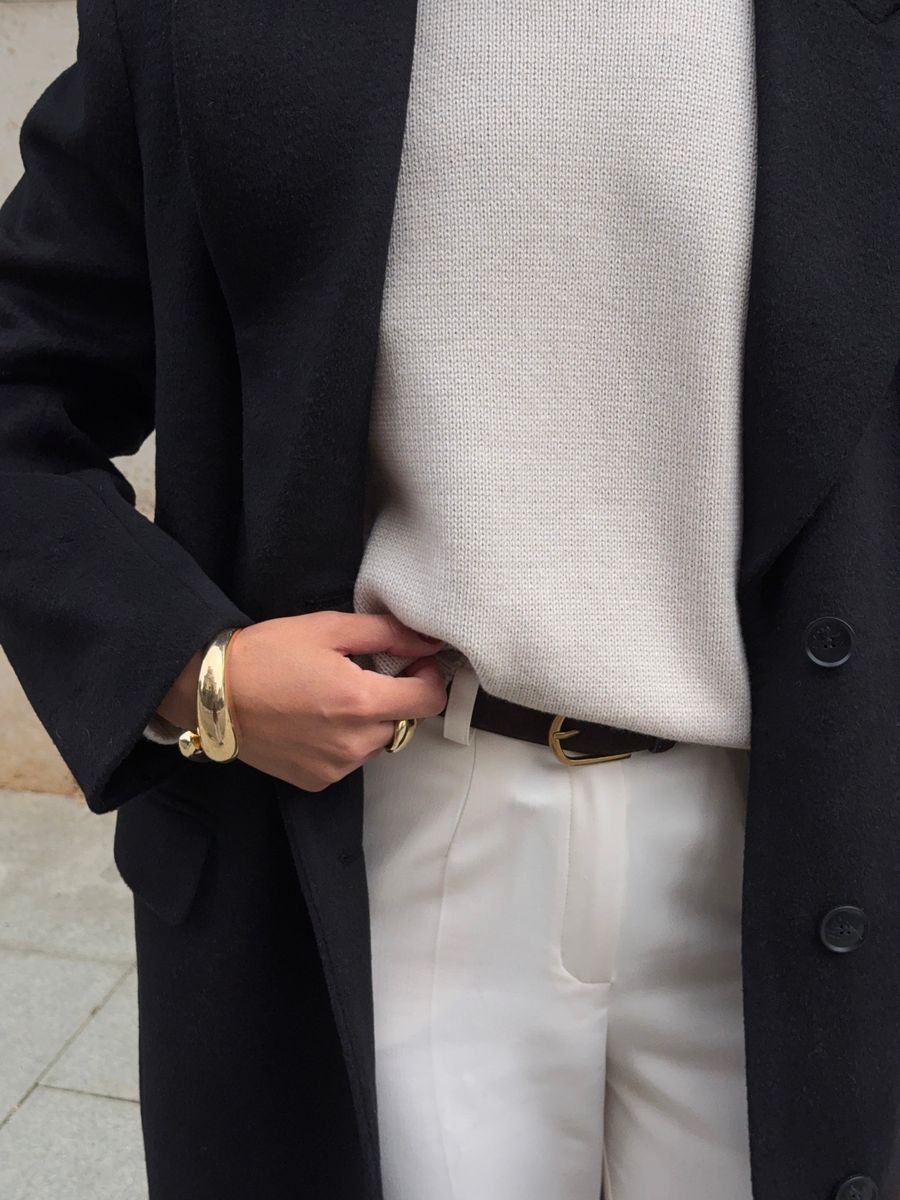 Свитер из шерсти мериноса OVER жемчужный