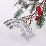 Ёлочная игрушка "Звезда желаний" 11*5*1,5 см, серебро (Серпантин)