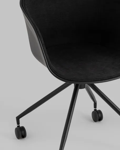 Офисный стул Hey, черный, черная рогожка