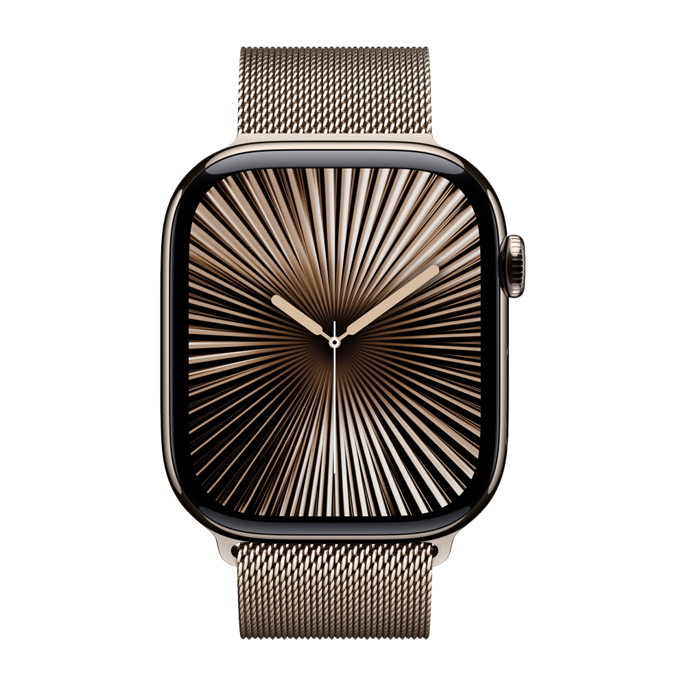 Умные часы Apple Watch Series 10 GPS + Cellular, 46mm, Natural Titanium Case with Milanese Loop, Natural (Натуральный титан) MWYC3
