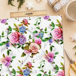 Ткань сатин контрастные розы