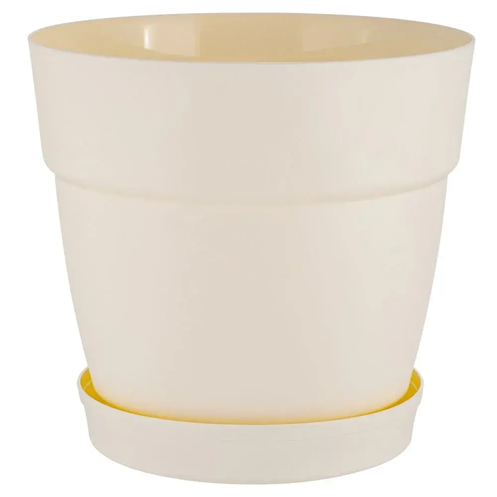 Горшок для цветов InGreen Villa de Fiori с фиксируемым поддоном 2л, D170мм, белоснежный жа