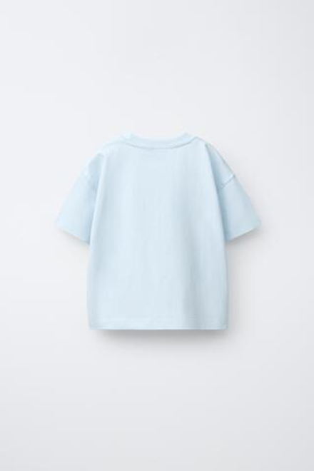ZARA ФУТБОЛКА С АНИМАЛИСТИЧЕСКИМ ПРИНТОМ, ГОЛУБОЙ