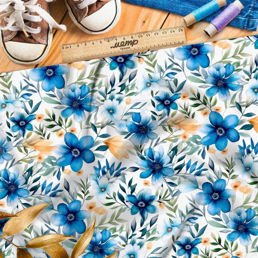 Ткань Ниагара Софт яркие луговые цветы