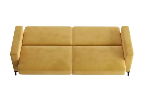 Диван-кровать Модель 047, Ультра мустард, Геометрия 69, велюр, прямой, книжка, венге