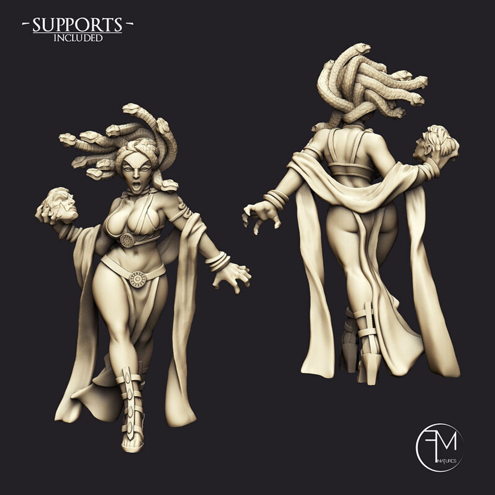 Медуза Горгона миниатюра для dnd, днд, pathfinder, фентези, Настольная игра, НРИ, Варгейм, РПГ