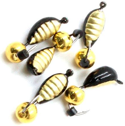 Мормышка вольф. безнасадочная "ЯМАН" Жучок №5, вес 1,25 гр., латунный шар,  цв. латунь