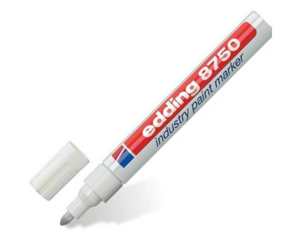 Маркер-краска лаковый Edding "8750", белый, 2-4мм, круглый наконечник, алюминиевый корпус, E-8750/49 - 3шт.