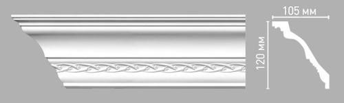 Плинтус потолочный с рисунком Decomaster 95107 125х130х2400мм