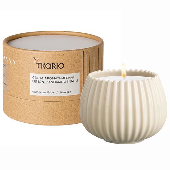 Свеча ароматическая lemon, mandarin & neroli из коллекции edge, бежевый, 30 ч