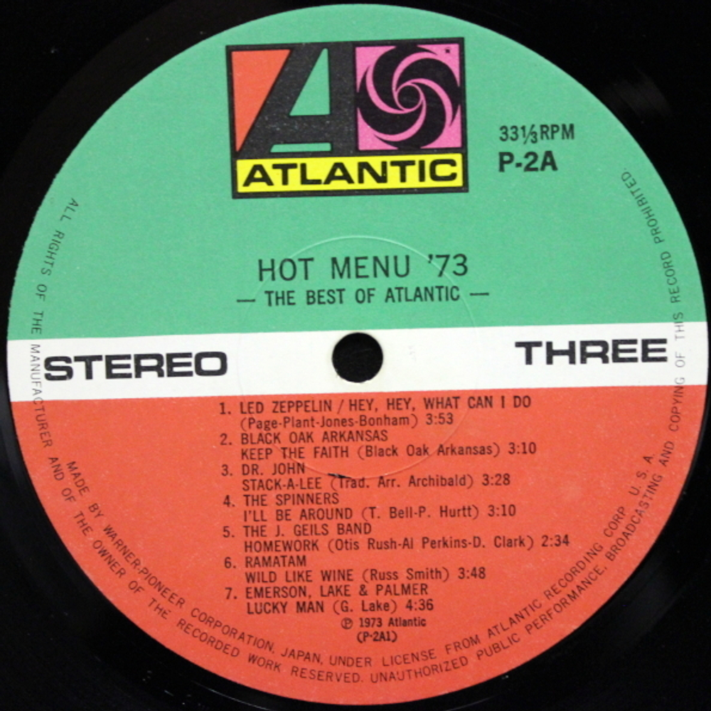 Сборник / Hot Menu '73 -The Best Of Warner/Reprise/Atlantic (2LP)