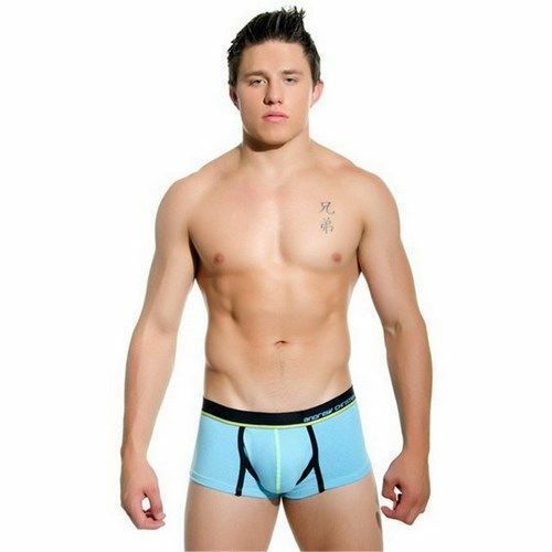 Мужские трусы хипсы голубые Andrew Christian Glow Almost Naked Quirk Boxer