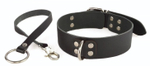 Черный ошейник Новичок с поводком (Цвет: черный)