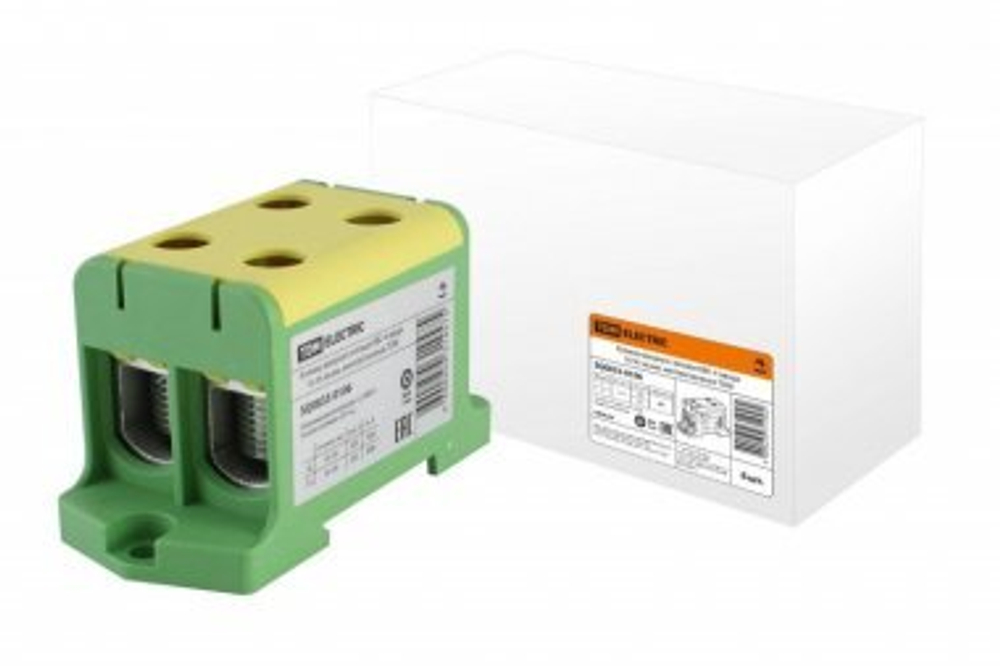 Клемма вводная силовая КВС 4 ввода 16-95 кв.мм. желтая/зеленая TDM SQ0833-0106
