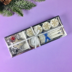 Набор свечей новогодних «Волшебный вечер» 25*9*3 см, шампань