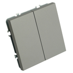 Переключатель 2-клавишный (механизм), STEKKER, 250В, 10А, серия Эмили, RSW10-5107-10, платиново-серый, soft touch 49947