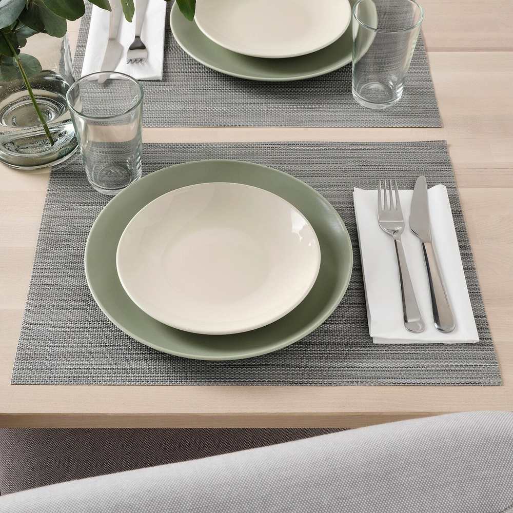 Набор тарелок IKEA FARGKLAR (ФЭРГКЛАР), Глянцевый бежевый, 20 см, 4 шт