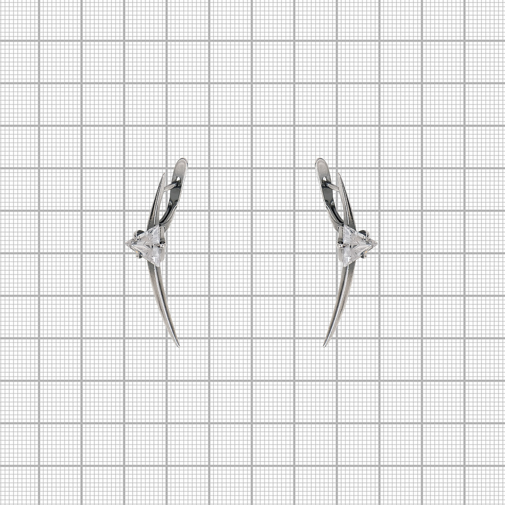 "Чандра" серьги в серебряном покрытии из коллекции "Санскрит" от Jenavi  с английским замком