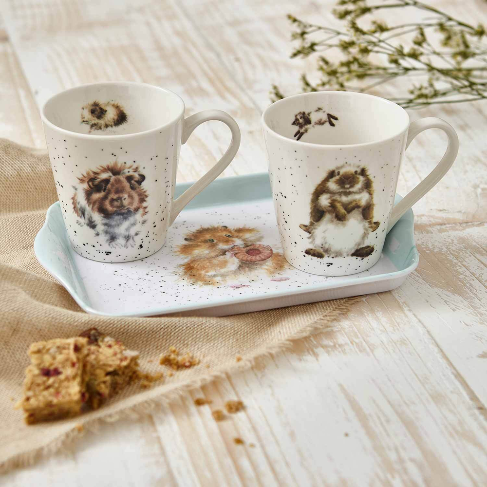 Royal Worcester Wrendale Designs Набор из 2 кружек 180 мл с подносом для диетических стартов