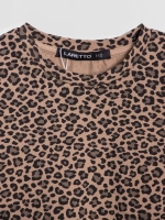Лонгслив для девочки леопардовый удлиненный