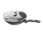 Сковорода ВОК "Мечта" Гранит с несъемной ручкой и крышкой 28 см