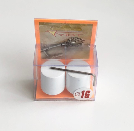 Наконечники "Цилиндр Ост" кованых карнизов для штор d16 мм, цвет белый