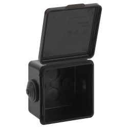 Распаячная коробка ЭРА KOR-65-65-50-4g-B открытой установки черная 65х65х50мм с гермовводами 4 вх. IP54