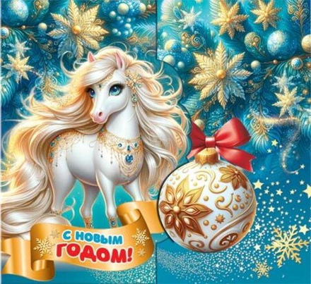 Мини-открытка 8*4см "С Новым годом!" Симвл года