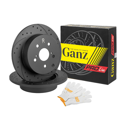 Диск тормозной задний перфорированный PRO-Line с покрытием (компл.2 шт) TOYOTA: VERSO 1.6/1.8/2.0 D-4D/2.2 D-4D/2.2 D-CAT GANZ GIJ06227S