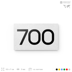 Номер на дверь 700, табличка на дверь для офиса, квартиры, кабинета, аудитории, склада, белая 120х70 мм, Айдентика Технолоджи