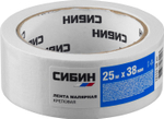 СИБИН 38 мм х 25 м, креповая, малярная лента (12111-38)