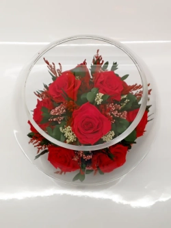 натуральные розы в стекле, вакуум*
