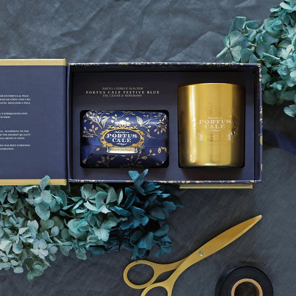 Набор подарочный из свечи и мыла Castelbel Porto Portus Cale Festive Blue