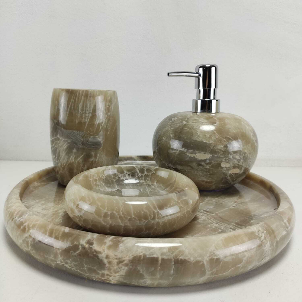 Набор из оникса 4 предм Mountain Set Grey NO-6163 круг