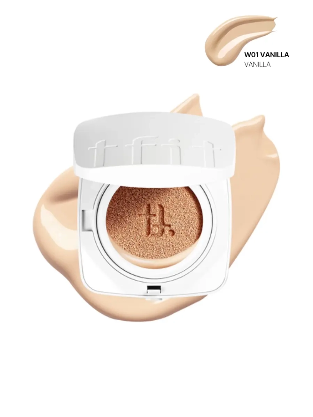 TFIT - КУШОН С АМИНОКОМПЛЕКСОМ И ЭКСТРАКТОМ СОСНОВЫХ ИГОЛОК ТОН W01 VANILLA LAYERING FIT COVER CUSHION EX W01 VANILLA SPF50+ PA++++, 12 ГР