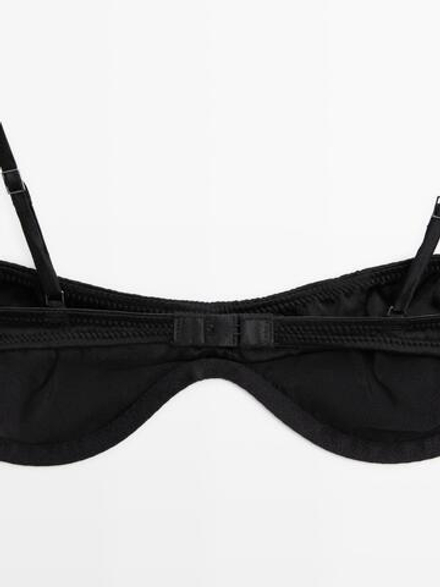 Massimo Dutti Топ-бандо с контрастной деталью, черный