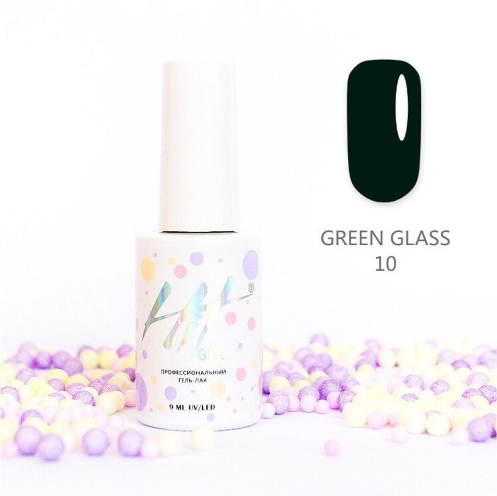 Гель-лак Green glass  ТМ &quot;HIT gel&quot; №10, 9 мл