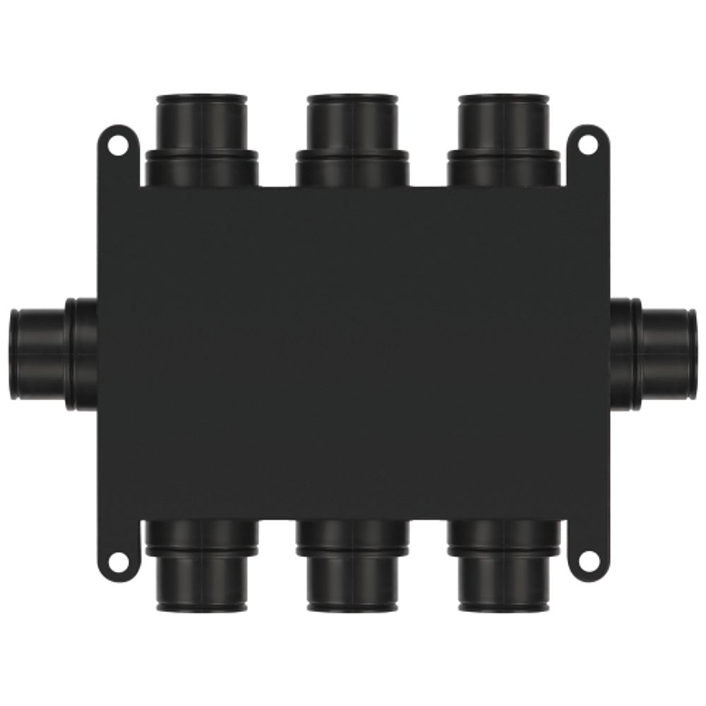 Коробка распаячная ЭРА KRM-118-76-60 черная 118х76х60мм для монолитного строительства 8 входов IP44