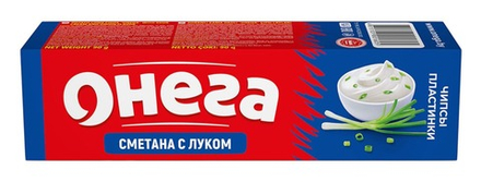 Чипсы "Онега" 90г. пластинки со вкусом сметаны с луком