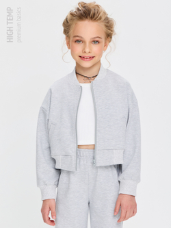 Укороченный бомбер из футера на молнии